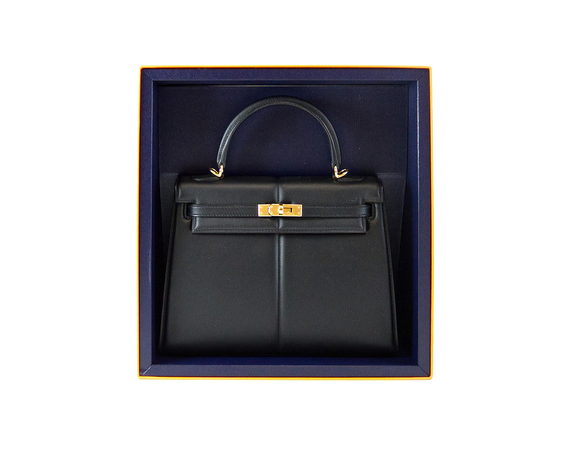 Handbag Hermes / Kelly Padded 25 Swift Noir Gold Hardware