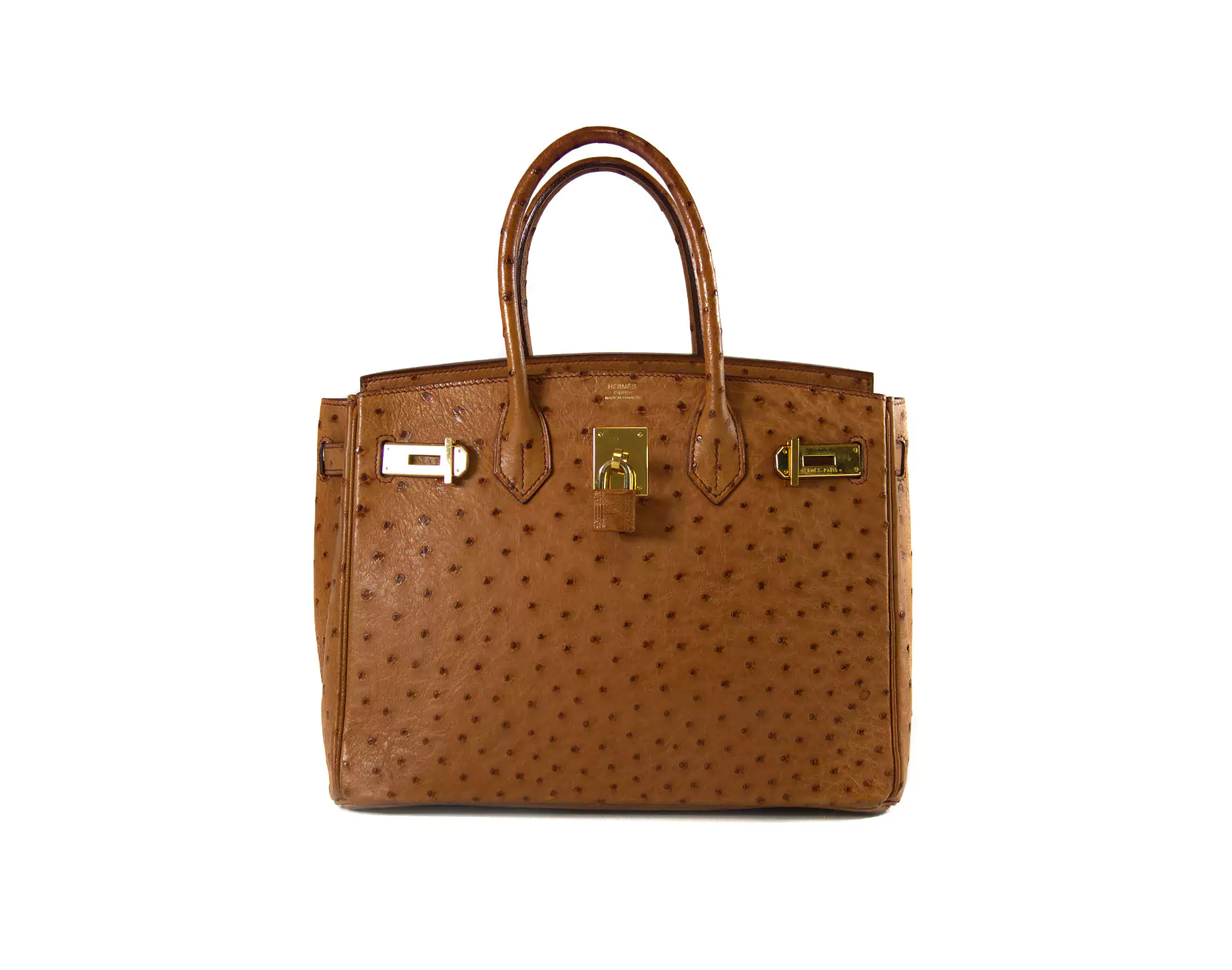 Handbag Hermes Birkin 30 Ostrich Gold GHW