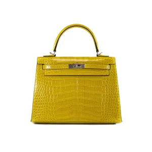 Hermes Kelly 25 Cocodrilo Mimosa brillante
