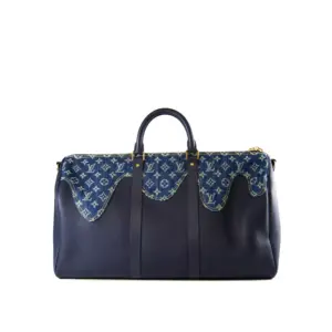 NIGO Monogram Azul Denim Keepall Bandoulière 50