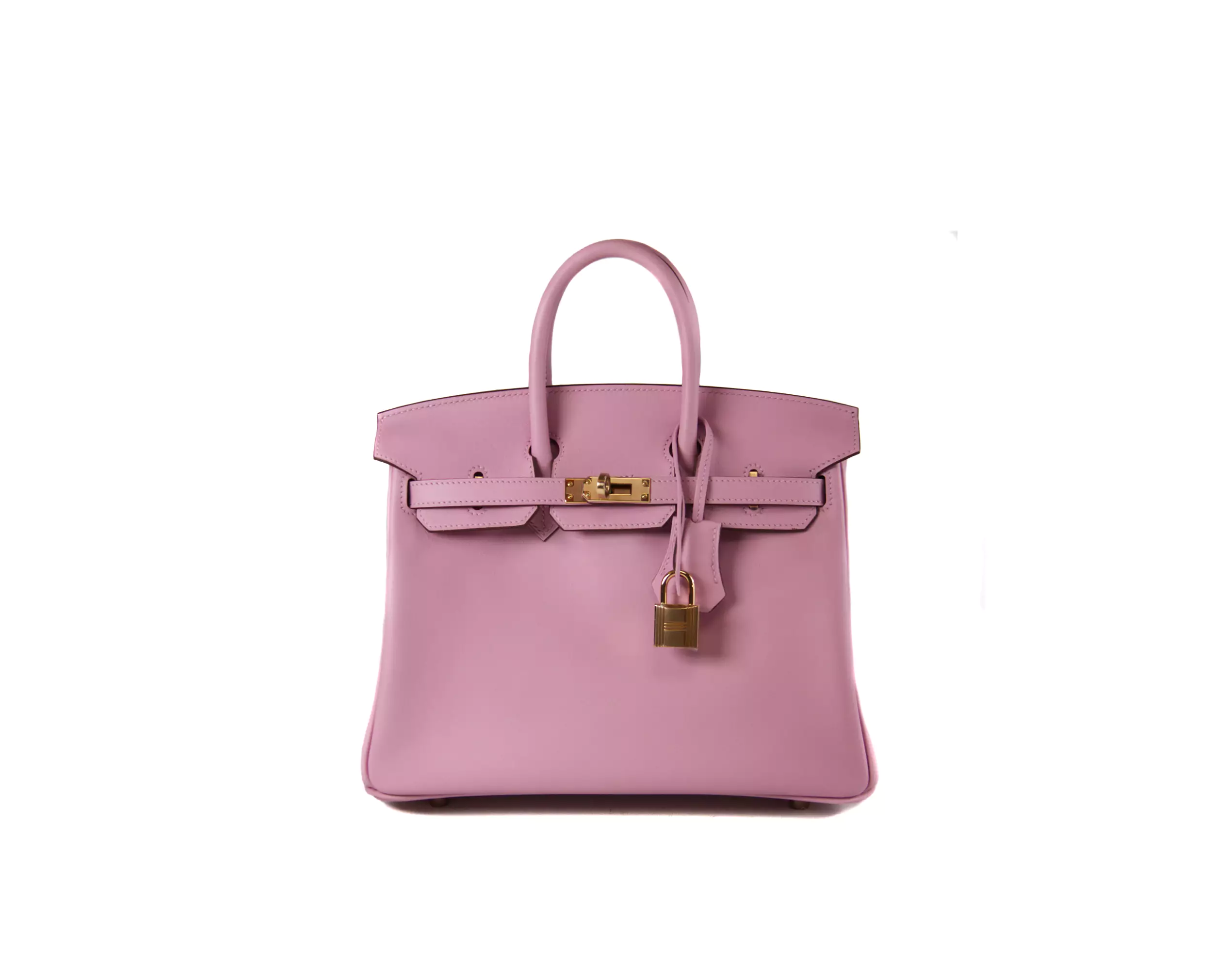 Hermes Birkin 25 Mauve Sylvestre Swift Rose Gold Hardware