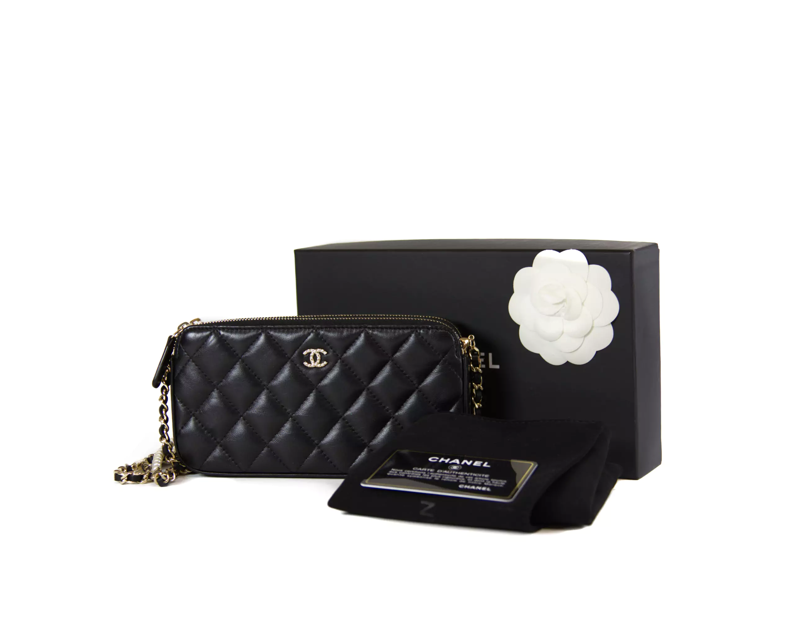 Chanel Double Zip Clutch Black