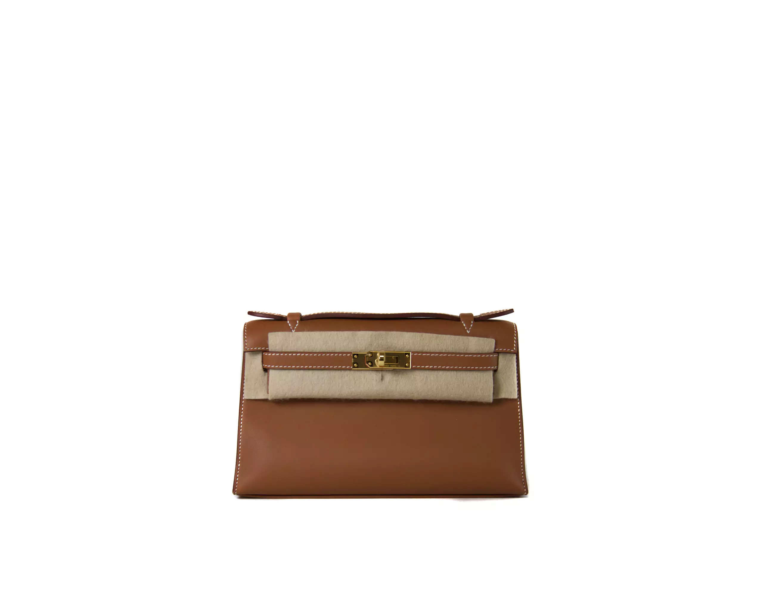 Hermès Kelly Pochette Swift Gold Gold Hardware