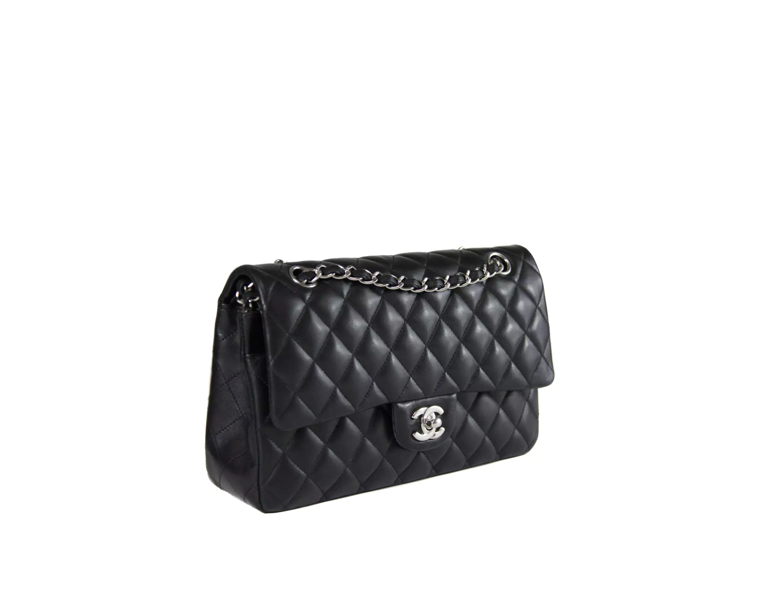 CHANEL ブラックレザー パーティバッグ斜めがけ img-73921-66f40e3aa801d.webp