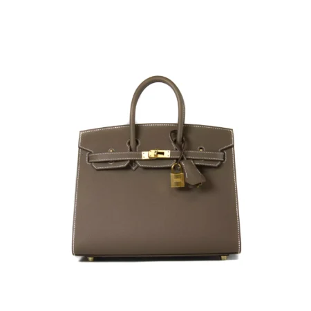 Hermès Birkin 25 Epsom Sellier Etoupe leather with gold hardware – structured luxury mini handbag