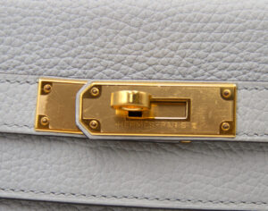 Hermès Kelly 28 Retourne in Bleu Pale Clemence leather with gold hardware – elegant pastel blue luxury handbag - hw