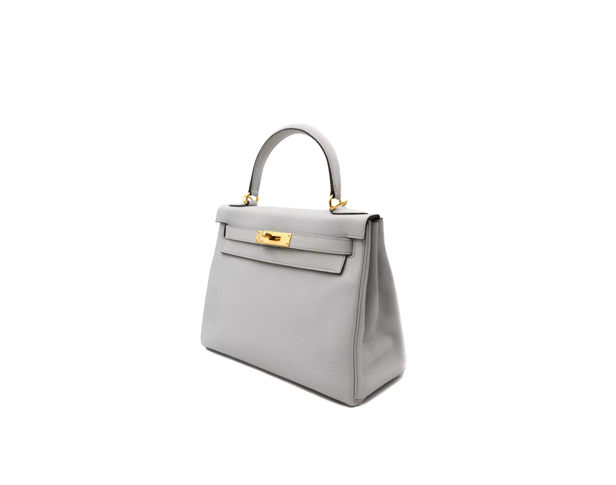 Hermès Kelly 28 Retourne in Bleu Pale Clemence leather with gold hardware – elegant pastel blue luxury handbag - profile