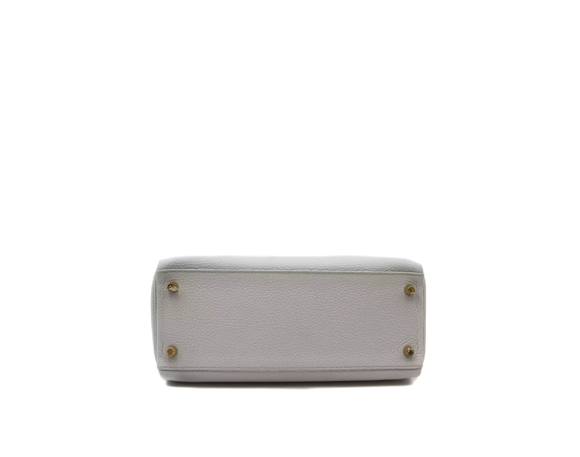 Hermès Kelly 28 Retourne in Bleu Pale Clemence leather with gold hardware – elegant pastel blue luxury handbag - bottom