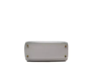 Hermès Kelly 28 Retourne in Bleu Pale Clemence leather with gold hardware – elegant pastel blue luxury handbag - bottom