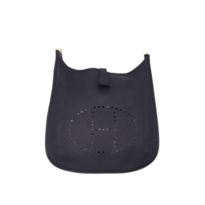 Hermès Evelyne III 33 Bleu Nuit Clemence leather with gold hardware – luxury crossbody bag in dark blue