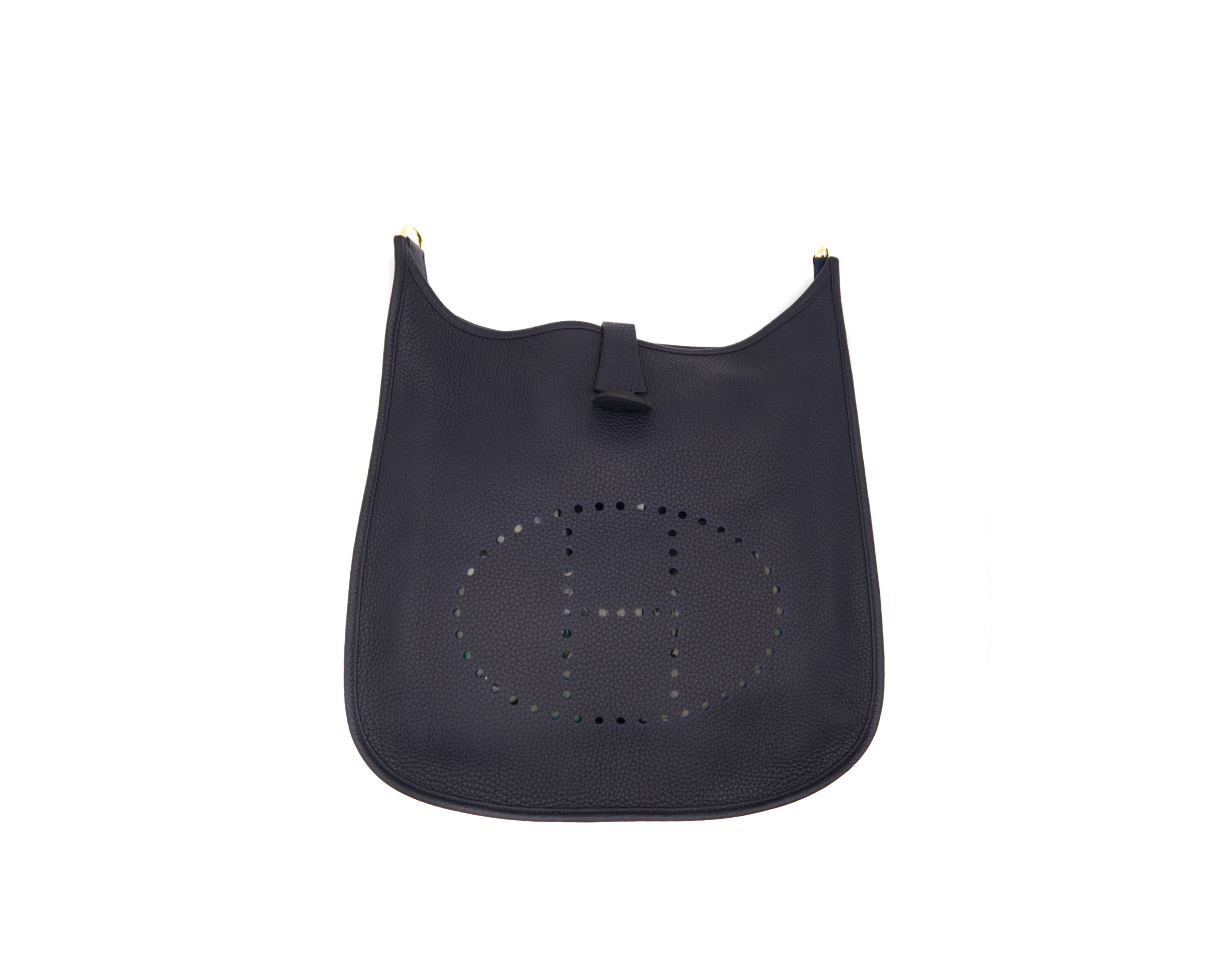 Hermès Evelyne III 33 Bleu Nuit aus Clémence-Leder mit goldener Hardware – luxuriöse Umhängetasche in Dunkelblau