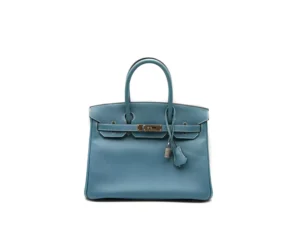 Hermès Birkin 30 Epsom Blue Jean mit Palladium-Hardware – ikonische strukturierte Luxustasche in Himmelblau
