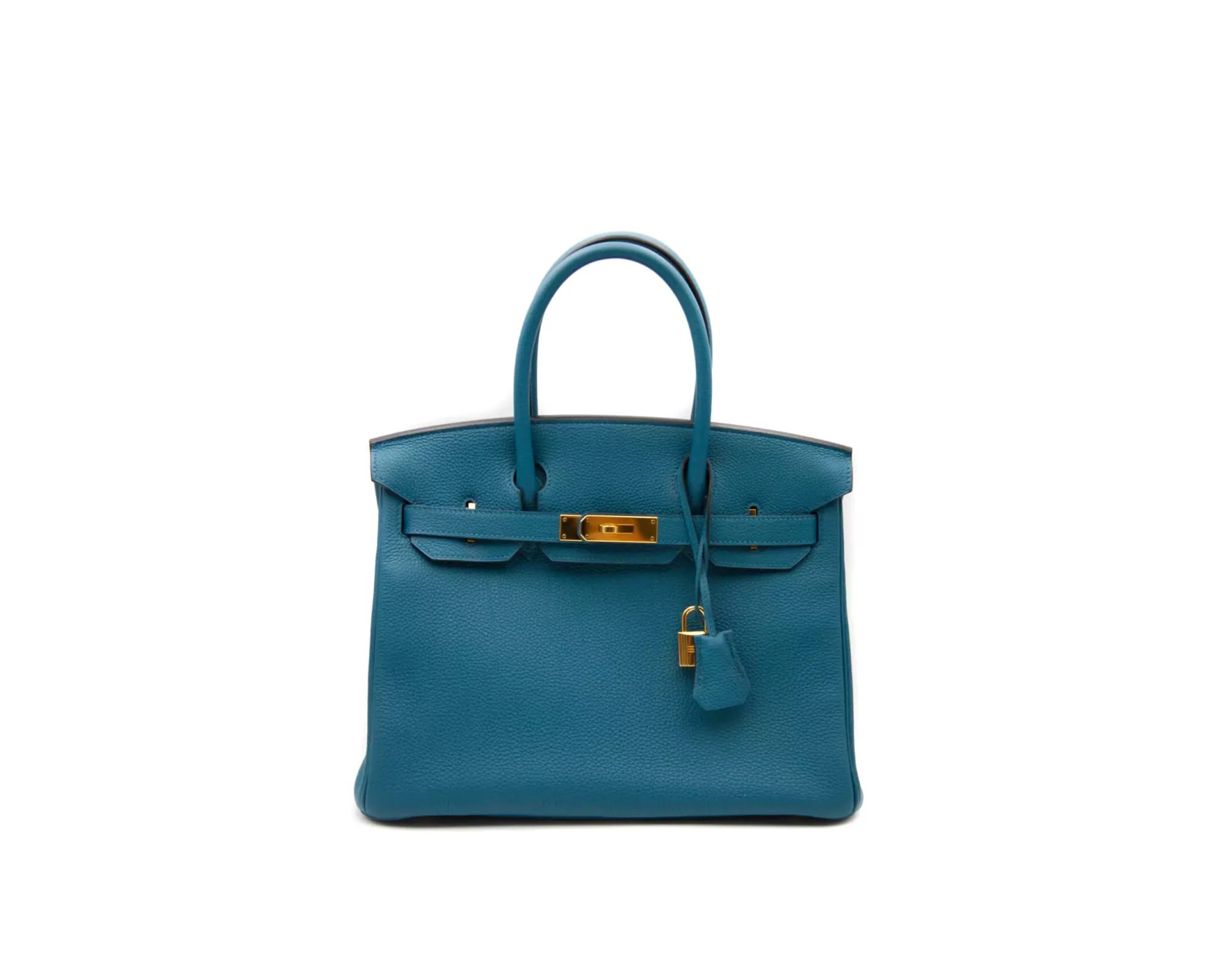 Hermès Birkin 30 Togo Blue de Galice mit goldener Hardware – seltene Luxustasche in elegantem Blau