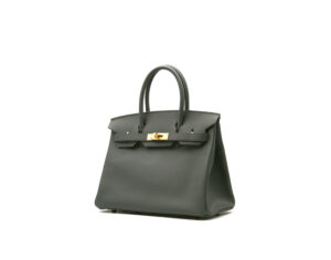 Hermès Birkin 30 Epsom Vert Amande con herrajes dorados – bolso de lujo estructurado en verde salvia - profile