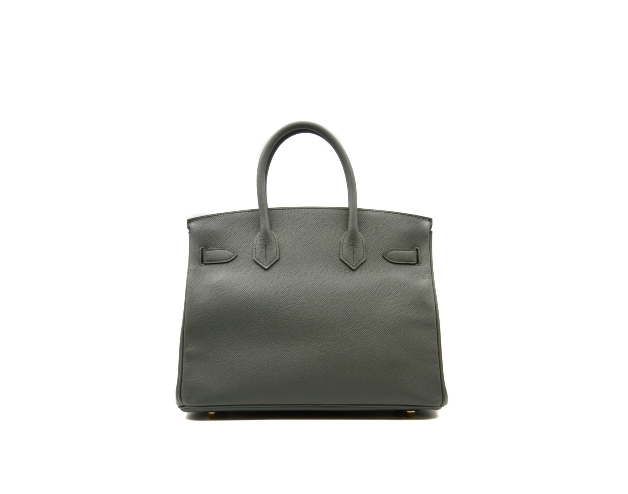 Hermès Birkin 30 Epsom Vert Amande con herrajes dorados – bolso de lujo estructurado en verde salvia - back