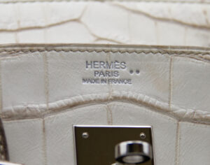 Hermès Birkin 30 Himalaya in Blanc aus Krokodilleder mit Palladium-Hardware – extrem seltene Luxustasche - brand