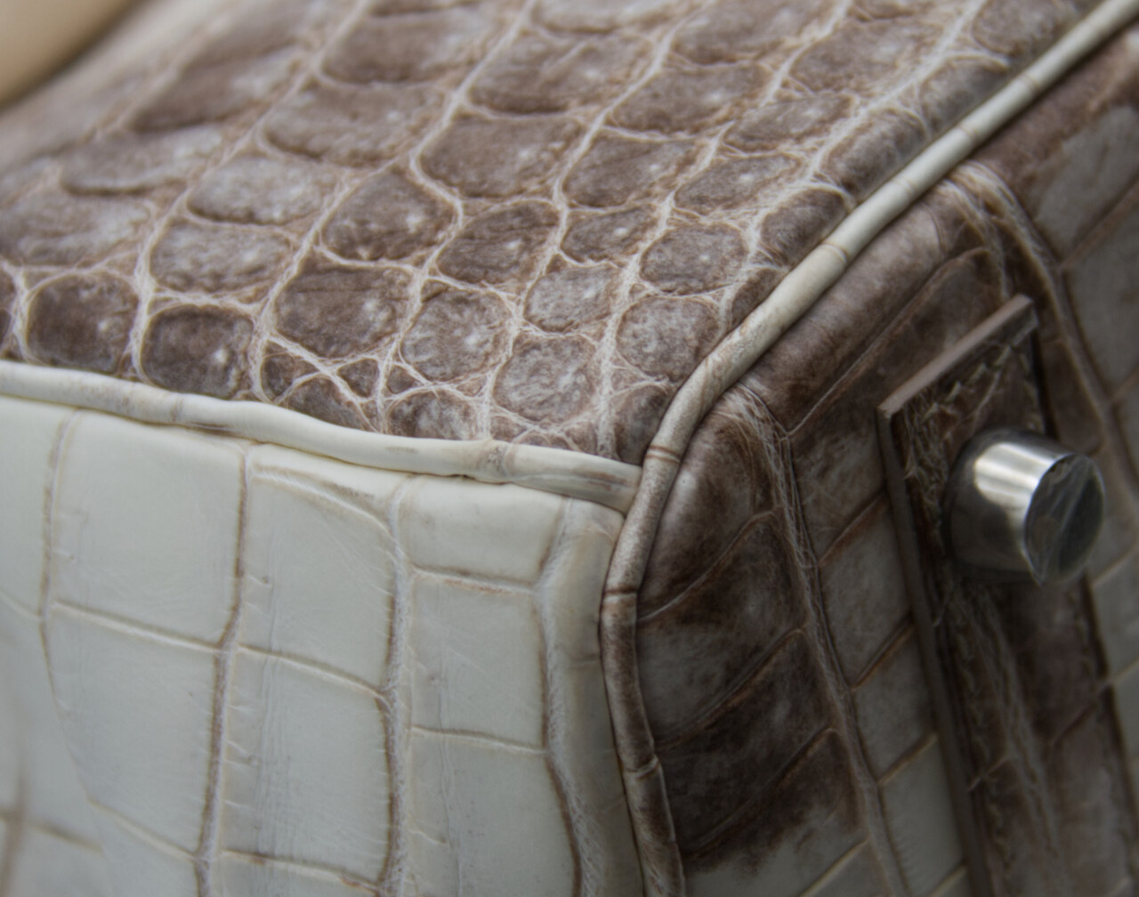 Hermès Birkin 30 Himalaya in Blanc aus Krokodilleder mit Palladium-Hardware – extrem seltene Luxustasche - corner1