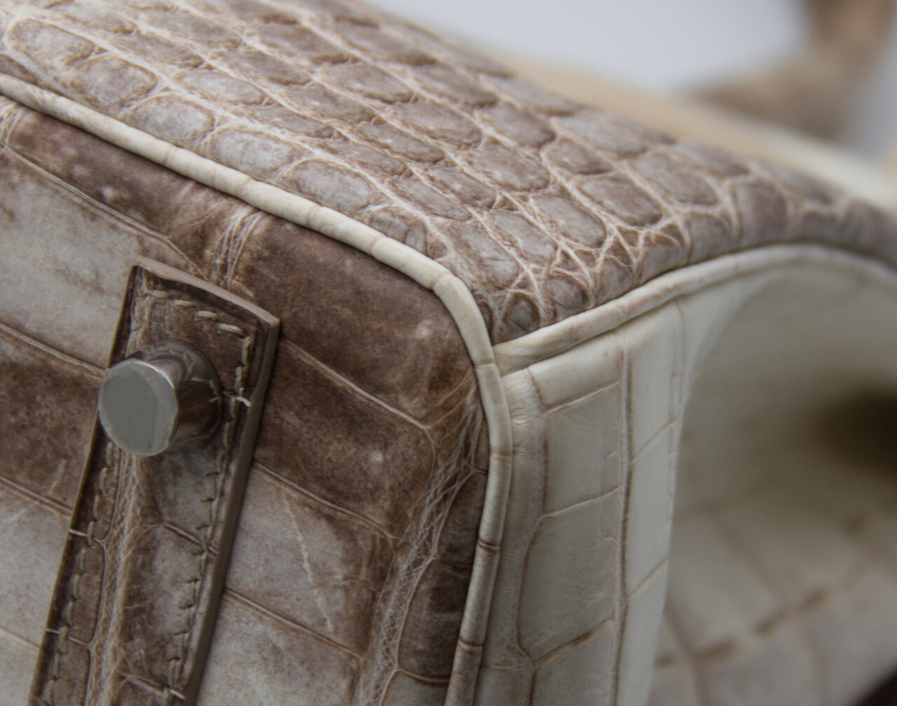 Hermès Birkin 30 Himalaya in Blanc aus Krokodilleder mit Palladium-Hardware – extrem seltene Luxustasche - corner2