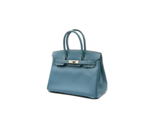 Hermès Birkin 30 Epsom Blue Jean mit Palladium-Hardware – ikonische strukturierte Luxustasche in Himmelblau - profile