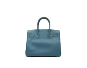 Hermès Birkin 30 Epsom Blue Jean mit Palladium-Hardware – ikonische strukturierte Luxustasche in Himmelblau - back