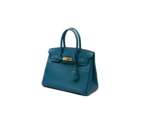 Hermès Birkin 30 Togo Blue de Galice mit goldener Hardware – seltene Luxustasche in elegantem Blau - profile