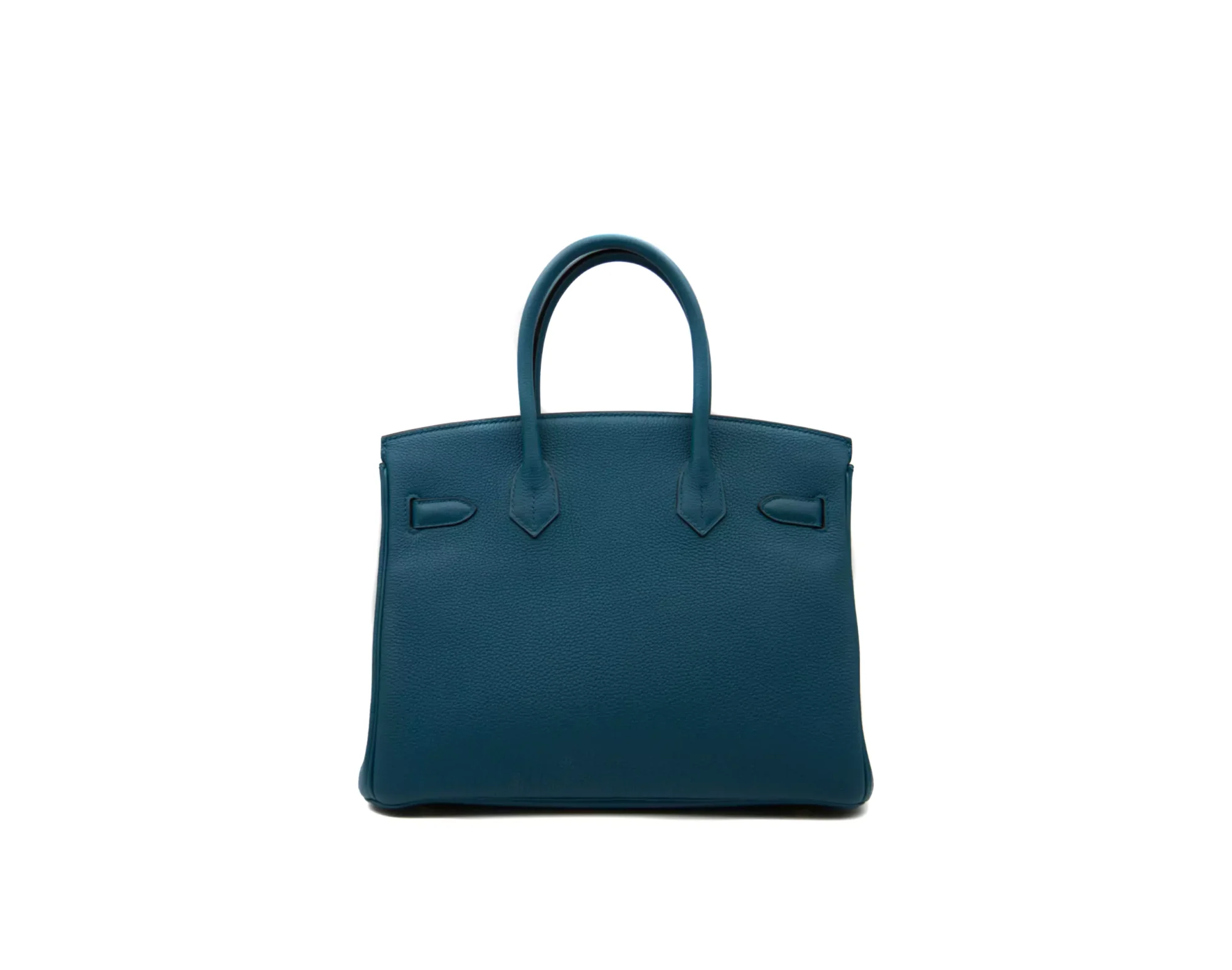 Hermès Birkin 30 Togo Blue de Galice mit goldener Hardware – seltene Luxustasche in elegantem Blau - back