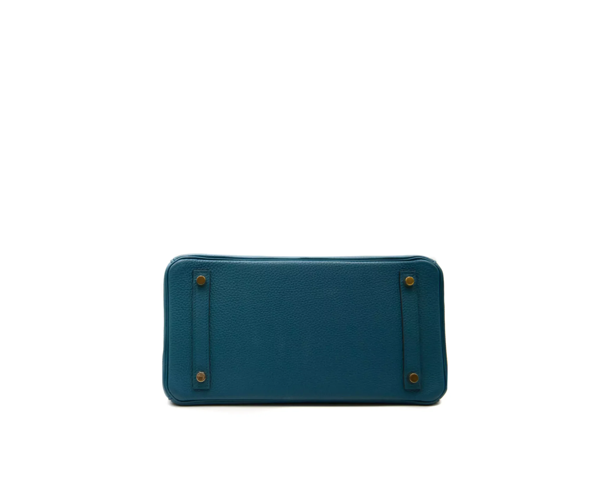Hermès Birkin 30 Togo Blue de Galice mit goldener Hardware – seltene Luxustasche in elegantem Blau - bottom