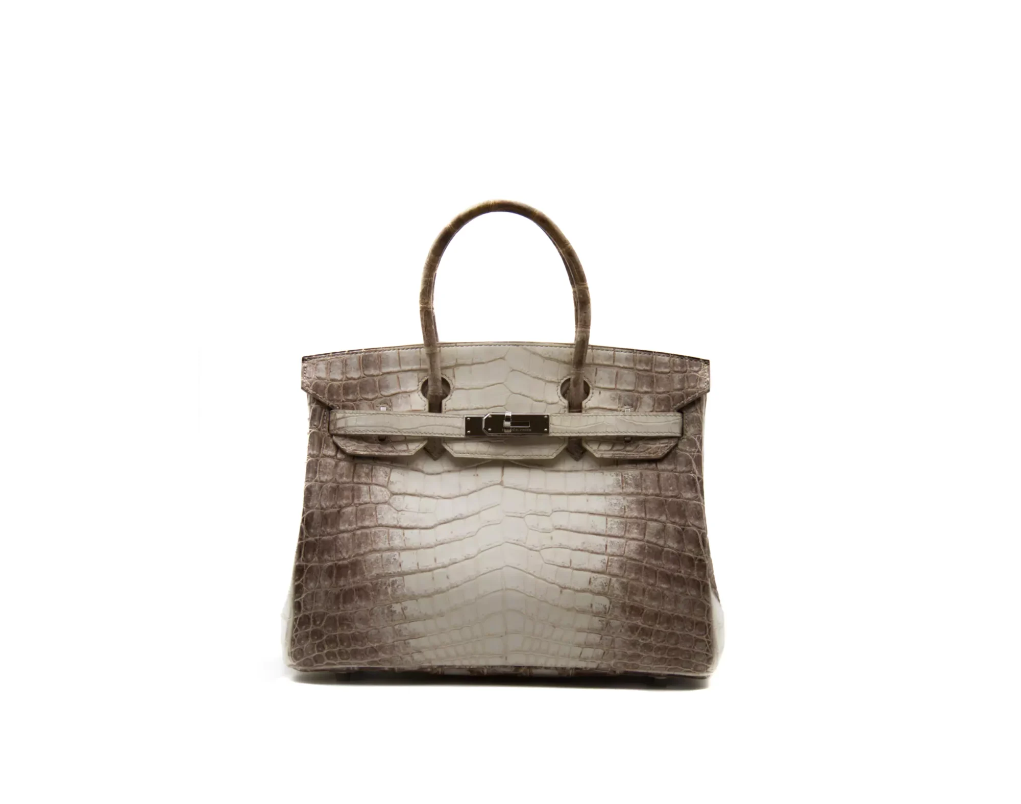 Hermès Birkin 30 Himalaya in Blanc aus Krokodilleder mit Palladium-Hardware – extrem seltene Luxustasche - front