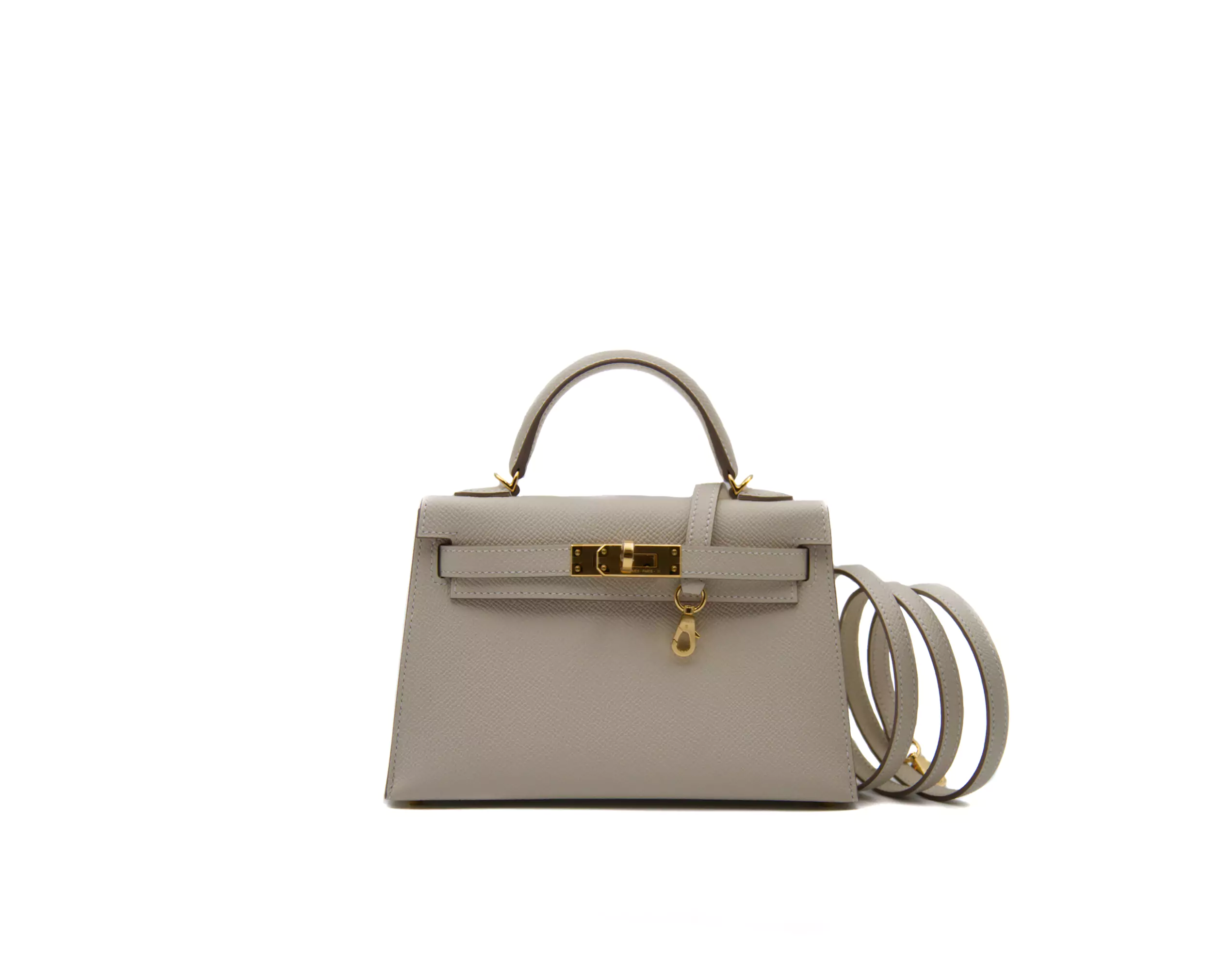 Hermès Kelly Mini Epsom HSS Craie und Rose Mexico mit goldener Hardware – Sonderanfertigung Luxustasche