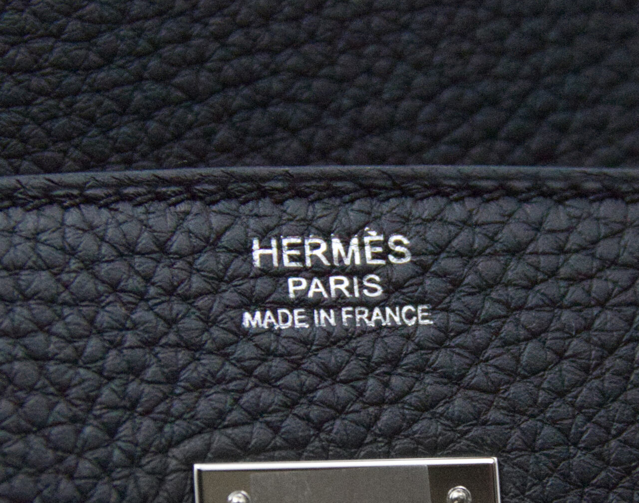 Hermès Birkin 30 Togo aus schwarzem Leder mit Palladium-Hardware – ikonische mittelgroße Luxustasche - stamp