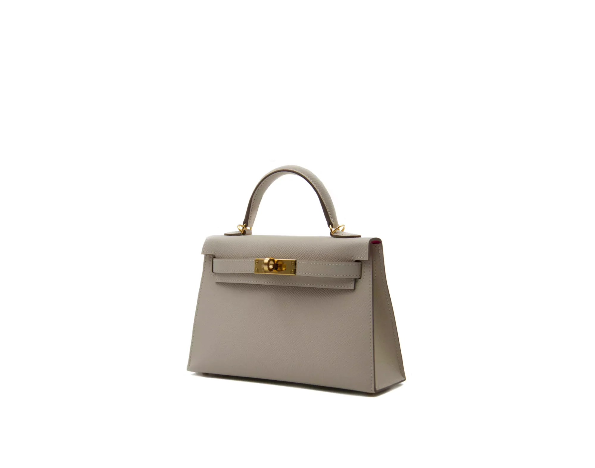 Hermès Kelly Mini Epsom HSS Craie y Rose Mexico con herrajes dorados – bolso de lujo por pedido especial - profile