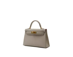 Hermès Kelly Mini Epsom HSS Craie y Rose Mexico con herrajes dorados – bolso de lujo por pedido especial - profile