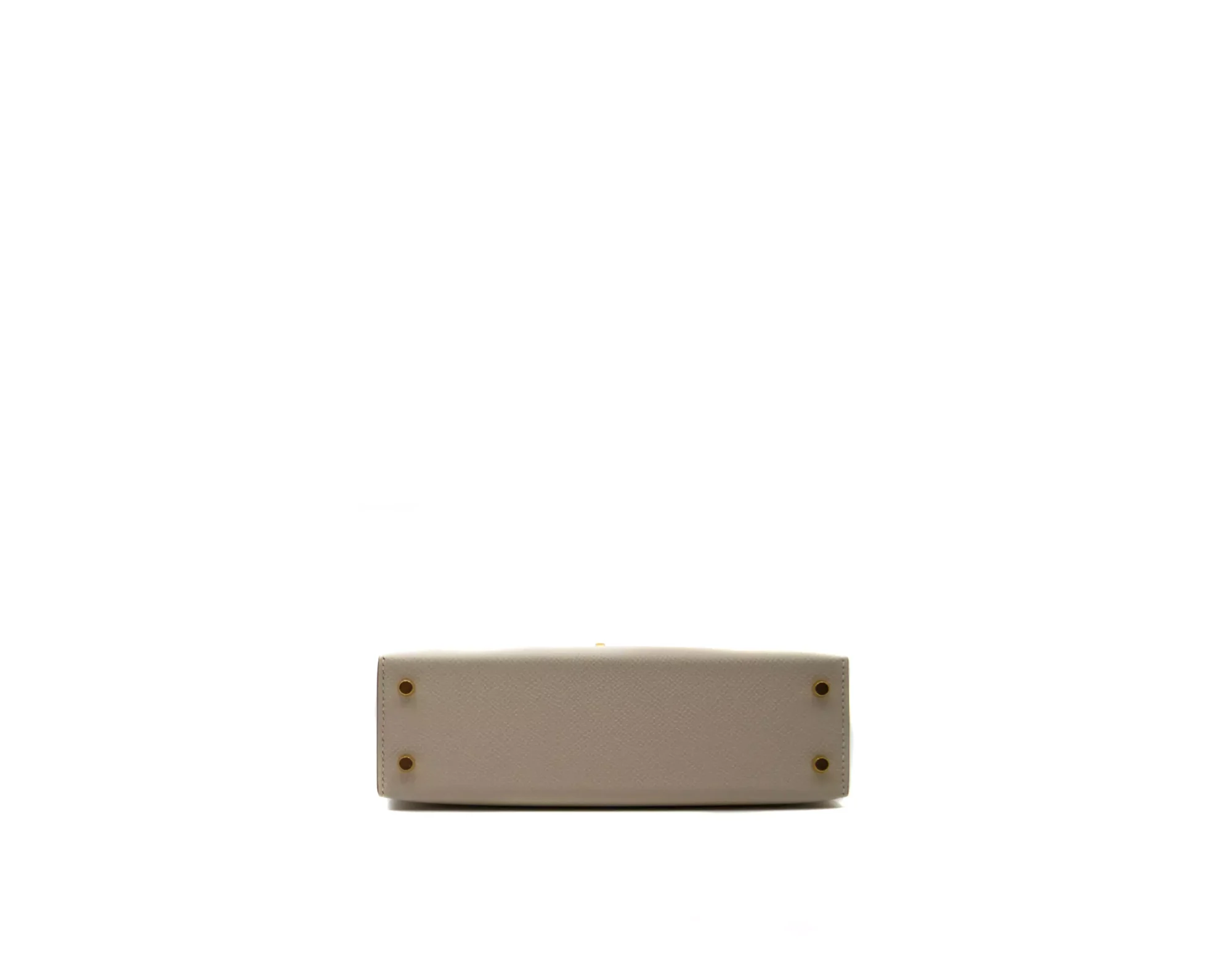 Hermès Kelly Mini Epsom HSS Craie y Rose Mexico con herrajes dorados – bolso de lujo por pedido especial - bottom