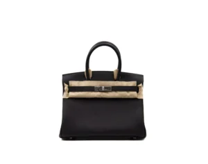 Hermès Birkin 30 Togo aus schwarzem Leder mit Palladium-Hardware – ikonische mittelgroße Luxustasche - filz