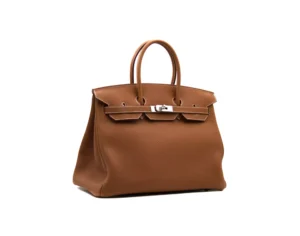 Hermès Birkin 35 Togo Gold mit Palladium-Hardware – ikonische Luxustasche im warmen Karamellton - profile