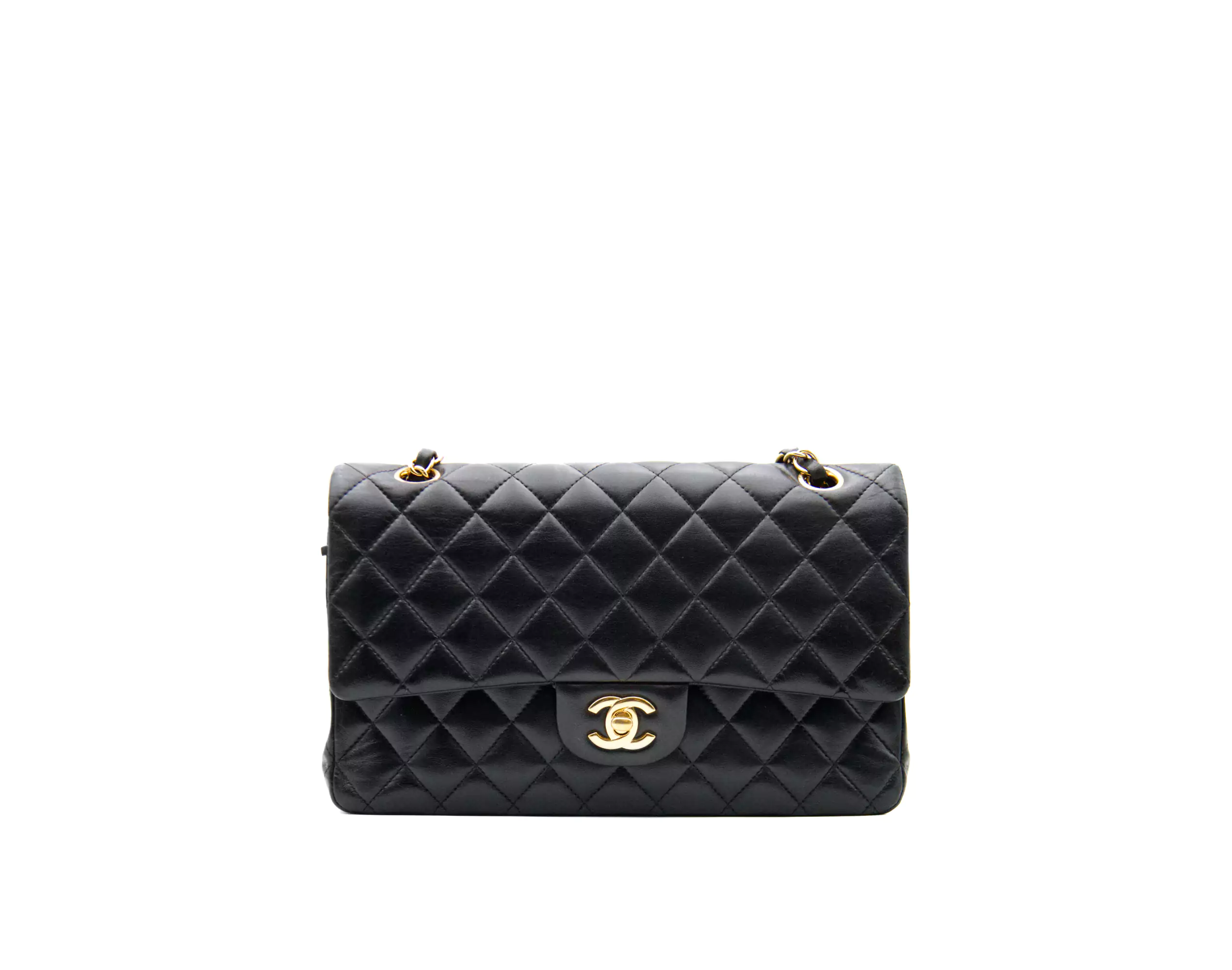 Chanel Medium Classic black Double Flap Bag in lambskin with gold hardware – iconic luxury handbag