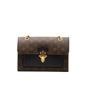 Monogram Canvas & Schwarzes Leder Victoire Shoulder Bag