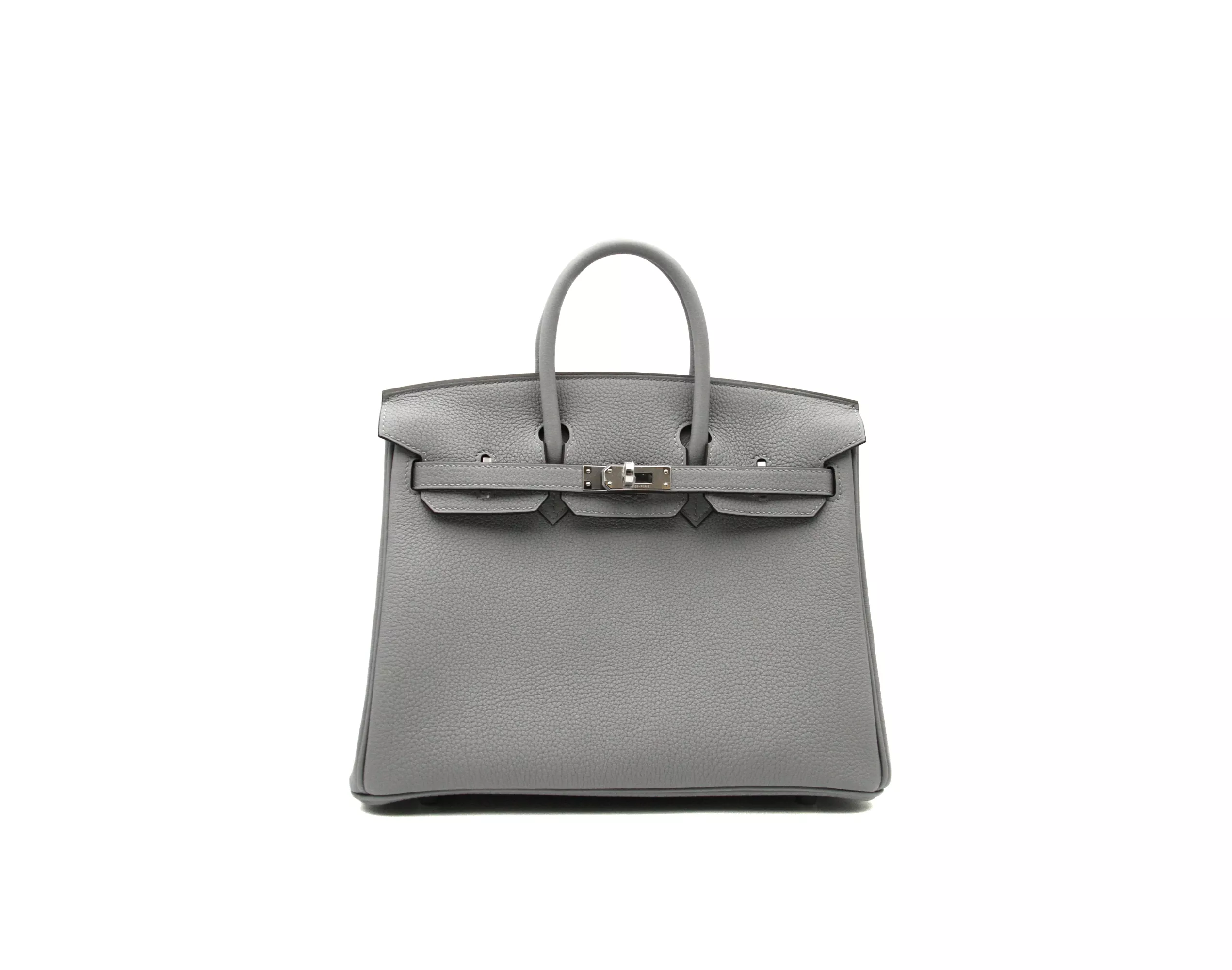 Herm&egrave;s Birkin 25 Togo Gris Pantin with palladium hardware &ndash; compact luxury handbag in grey