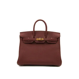Hermès Birkin 25 Rouge H de cuero Togo con herrajes dorados – bolso de lujo icónico pequeño en rojo oscuro