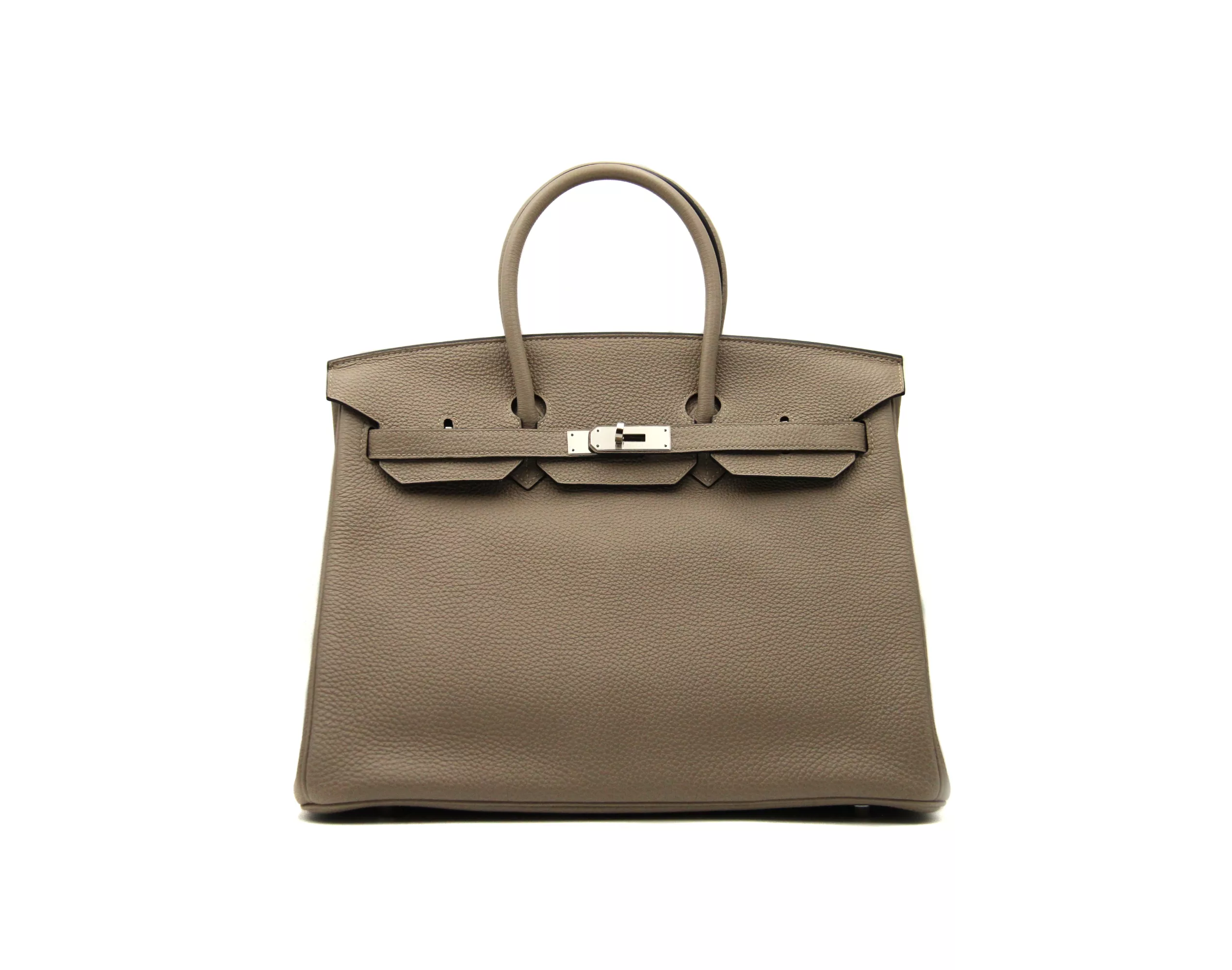 Herm&egrave;s Birkin 35 Togo Gris Tourterelle with palladium hardware &ndash; iconic large luxury handbag in light grey