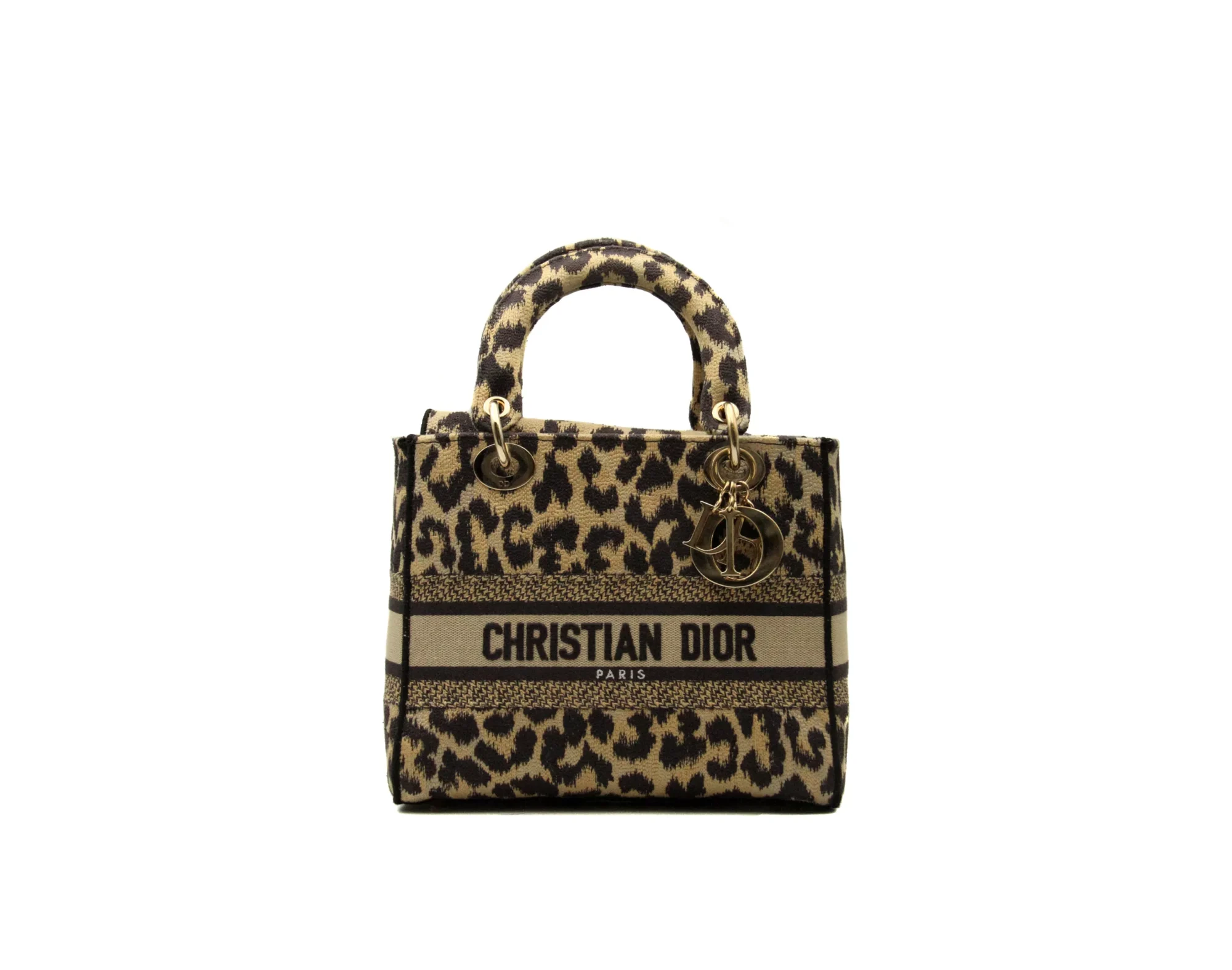 Dior Lady Dior D-Lite Medium Leopard canvas bag with gold hardware – iconic luxury handbag with animal print