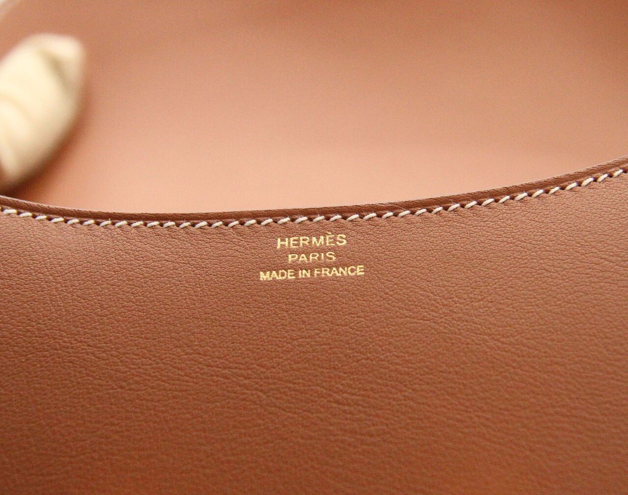 Hermès Constance 18 Gold Swift leather with gold hardware – mini luxury crossbody handbag in camel brown - stamp