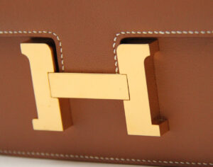 Hermès Constance 18 Gold Swift leather with gold hardware – mini luxury crossbody handbag in camel brown - hw