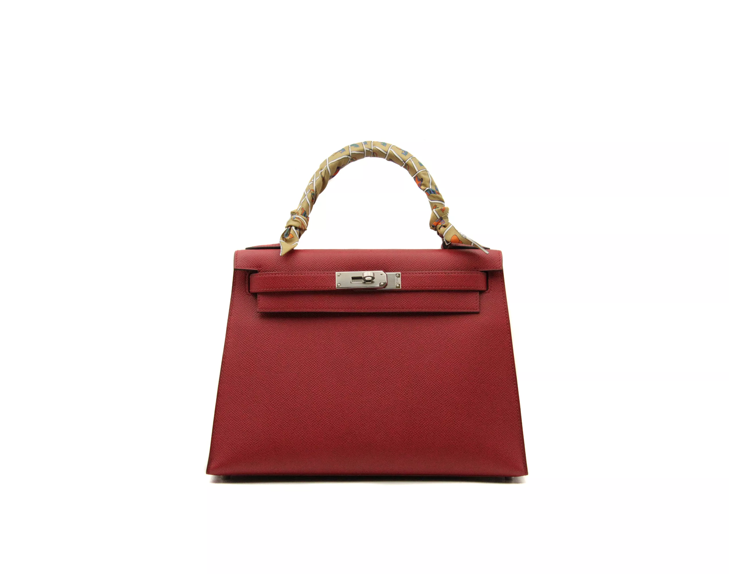 Hermès Kelly 28 Rouge Grenat Epsom Sellier Palladium HW