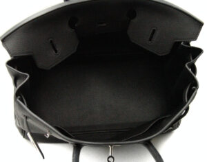 Hermès Birkin 35 Togo black with palladium hardware – iconic large luxury handbag in excellent condition - inside