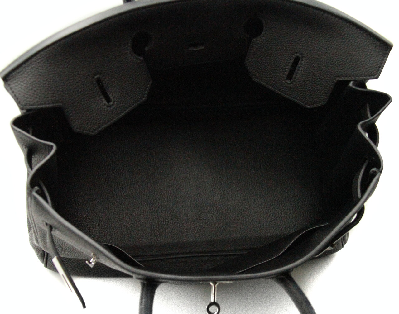 Hermès Birkin 35 Togo black with palladium hardware – iconic large luxury handbag in excellent condition - inside