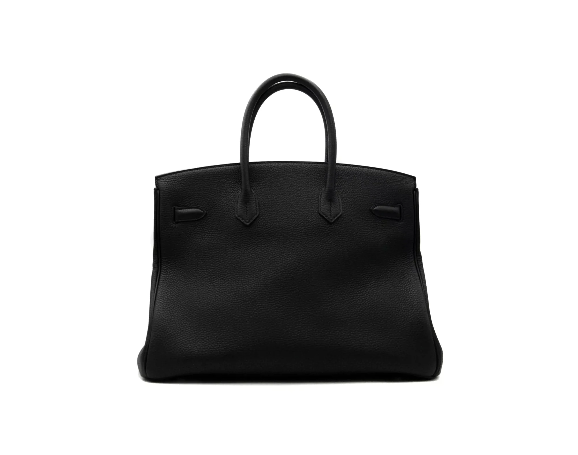 Hermès Birkin 35 Togo black with palladium hardware – iconic large luxury handbag in excellent condition - back