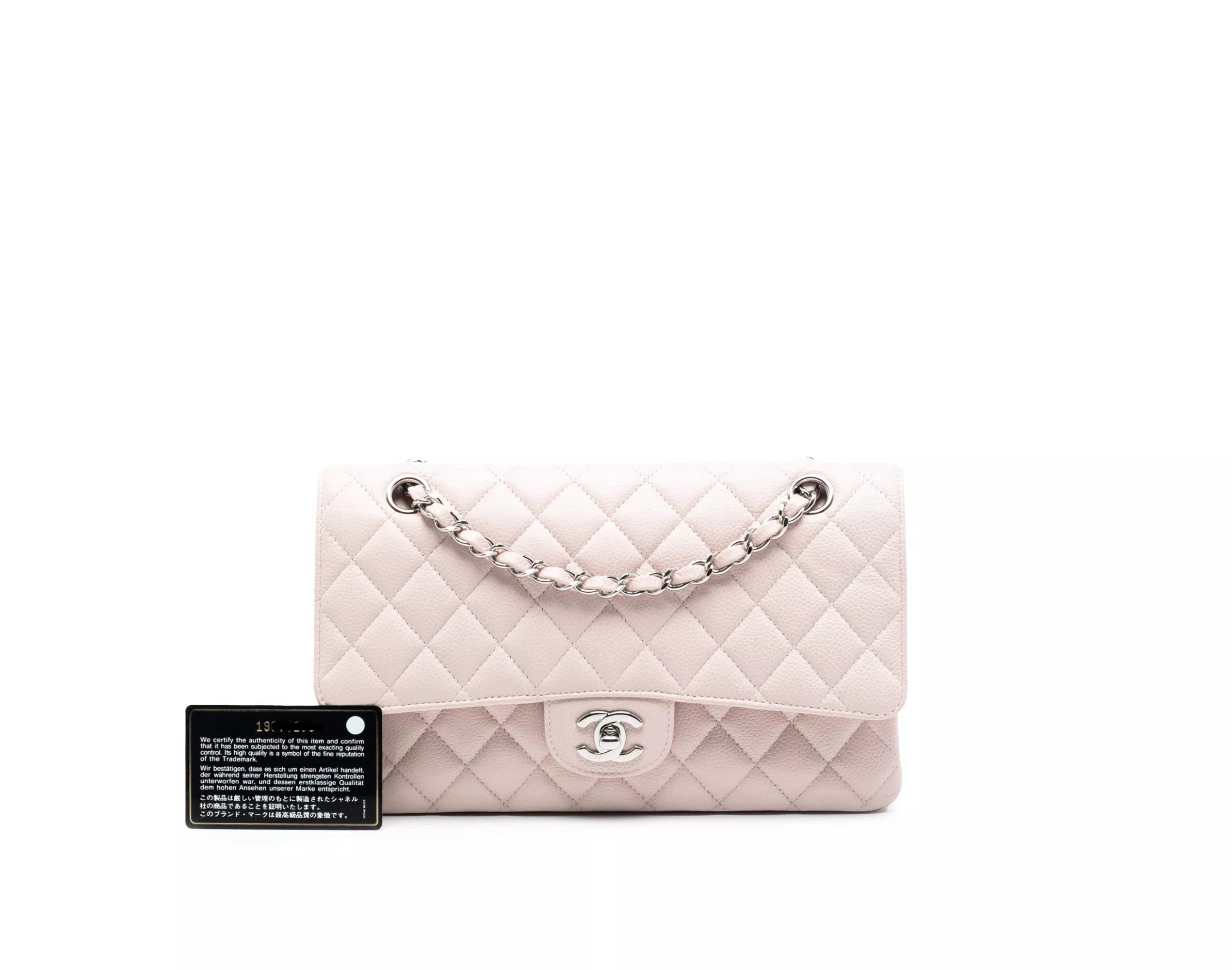 Chanel Medium Classic Light Pink Double Flap Caviar Leather