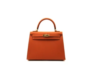 Hermès Kelly 25 Orange Sellier aus Epsom-Leder mit Gold-Hardware – ikonische strukturierte Luxustasche