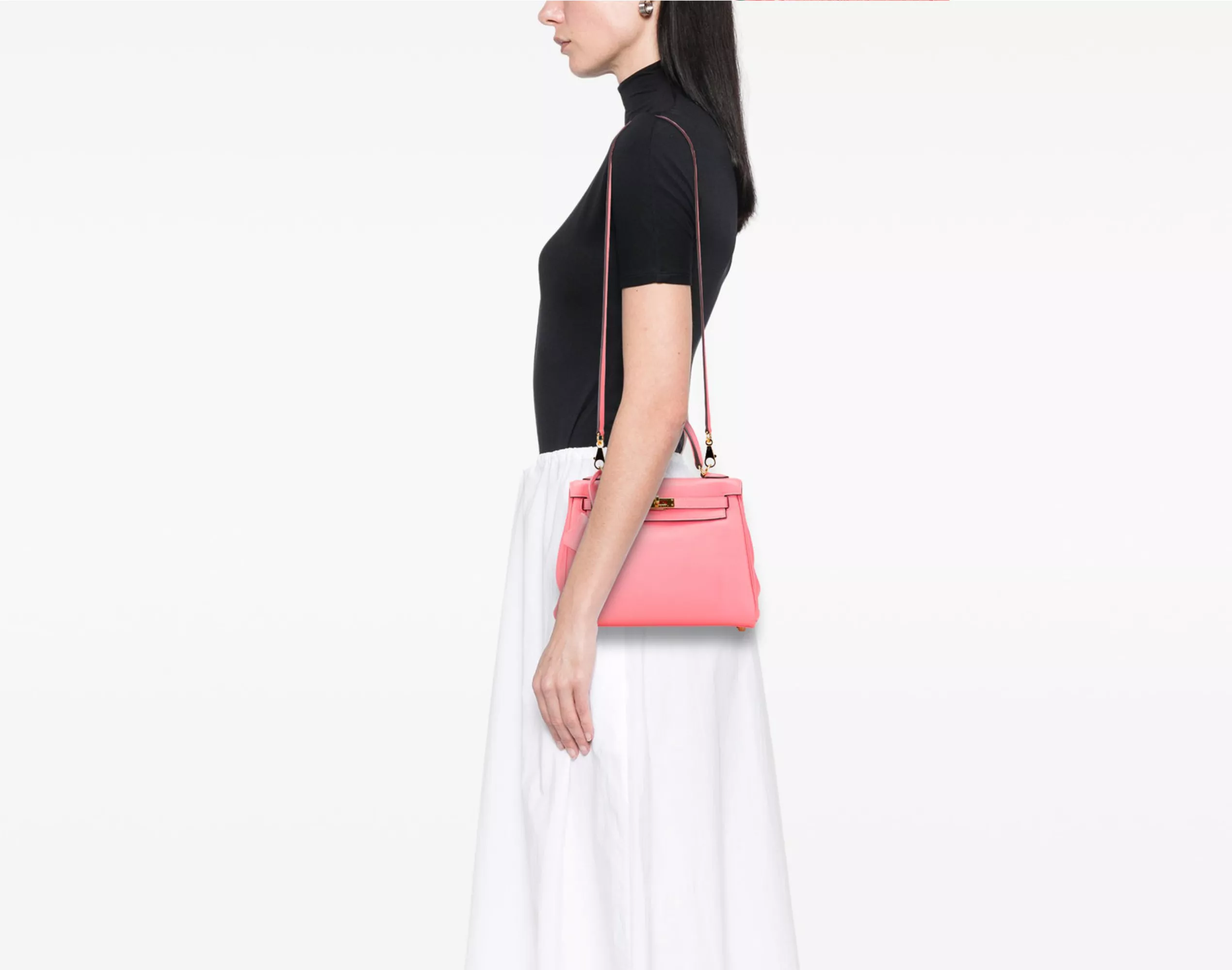 Hermès Kelly 25 Swift Rose Lipstick with Gold Hardware